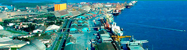 Foto aérea do porto de paranaguá