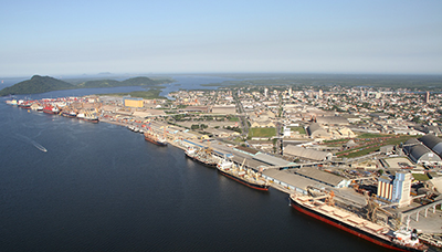 Vista aérea do porto de paranaguá